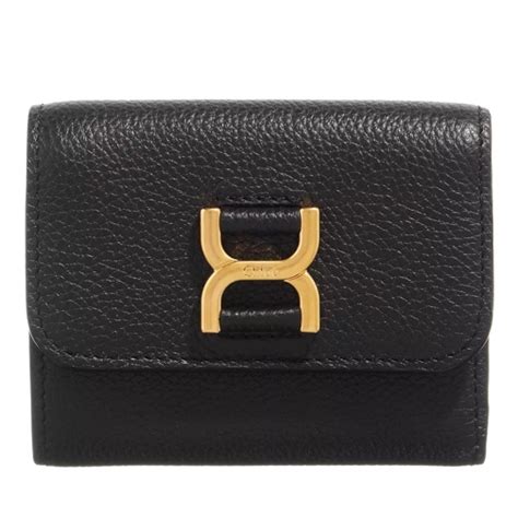 chloe marcie wallet black|chloe trifold wallet.